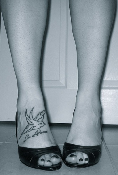 Swallow Foot Tattoos