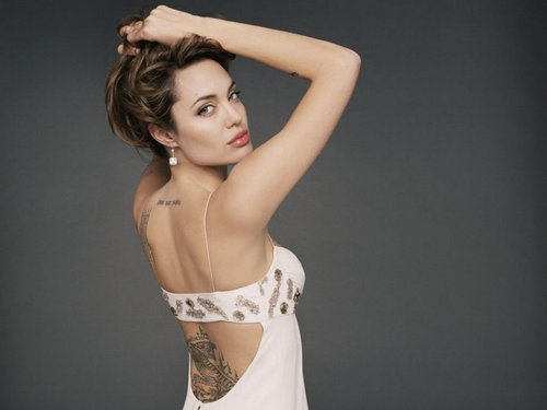 angelina jolie tattoos back. Angelina Jolie Back Tattoo