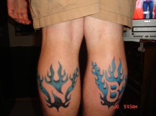 blue flames tattoo