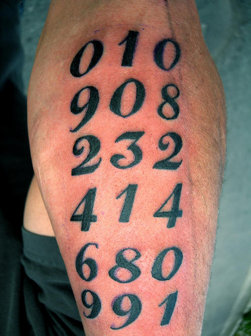 Tattooing with numbers represents the following. Number Tattoos Pictures