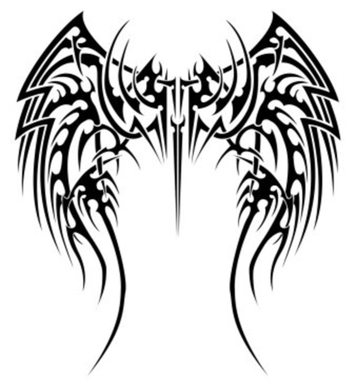 wings tattoo. tribal wings tattoo.