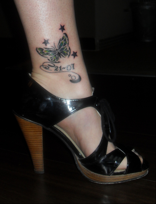 very whimsical and I'm a sucker for ankle tattoos. But oh so painful!