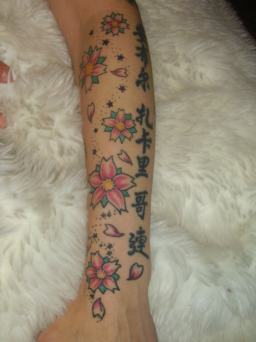 Apple Blossom Tattoo. Cherry Blossoms and Stars