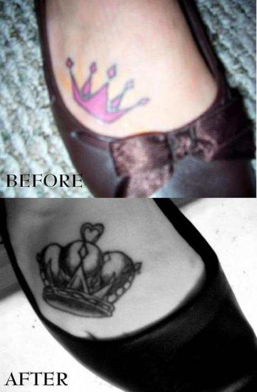tiara tattoos. princess crown tattoos for