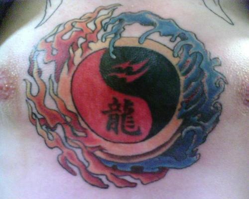 ying and yang tattoos. Ying Yang Zodiac Tattoo