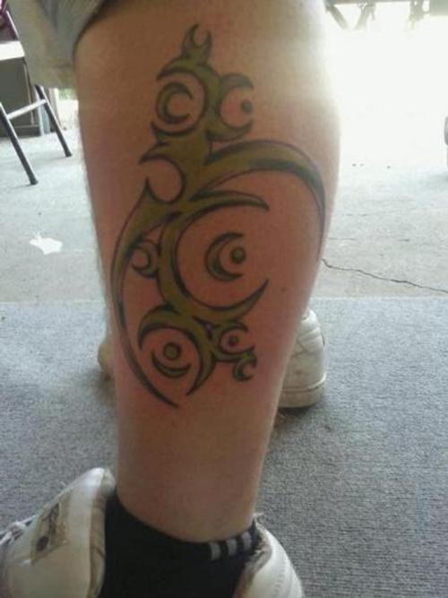 Tribal Tattoo Design on Calf