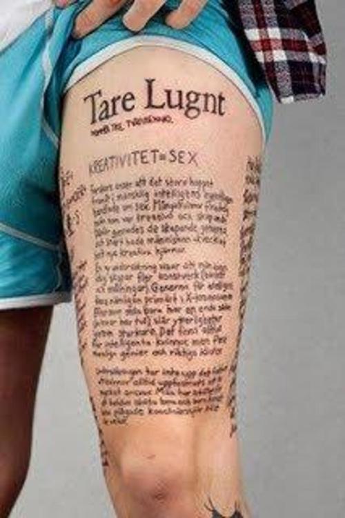Tattoo Letterings on Thigh