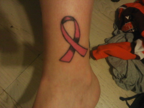 breast cancer ribbon tattoo. Breast Cancer Ribbon