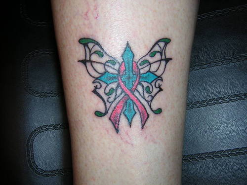 breast cancer ribbon tattoos. Breast Cancer Ribbon Tattoo